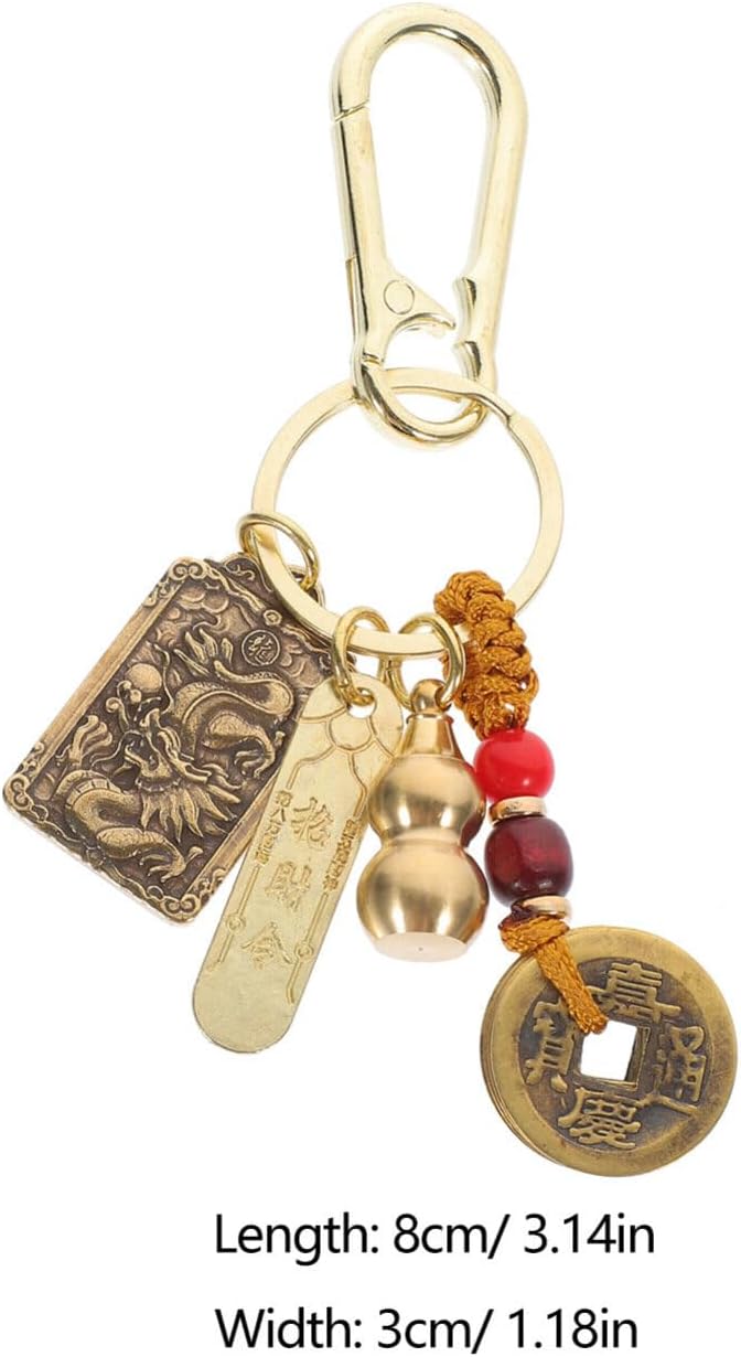 Feng Shui Wu Keychain Amulet with Coins for Good Luck