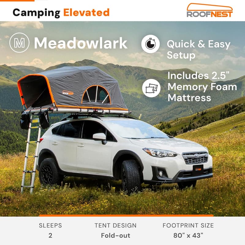 Lightweight Waterproof 2-Person Roof Top Tent for Camping