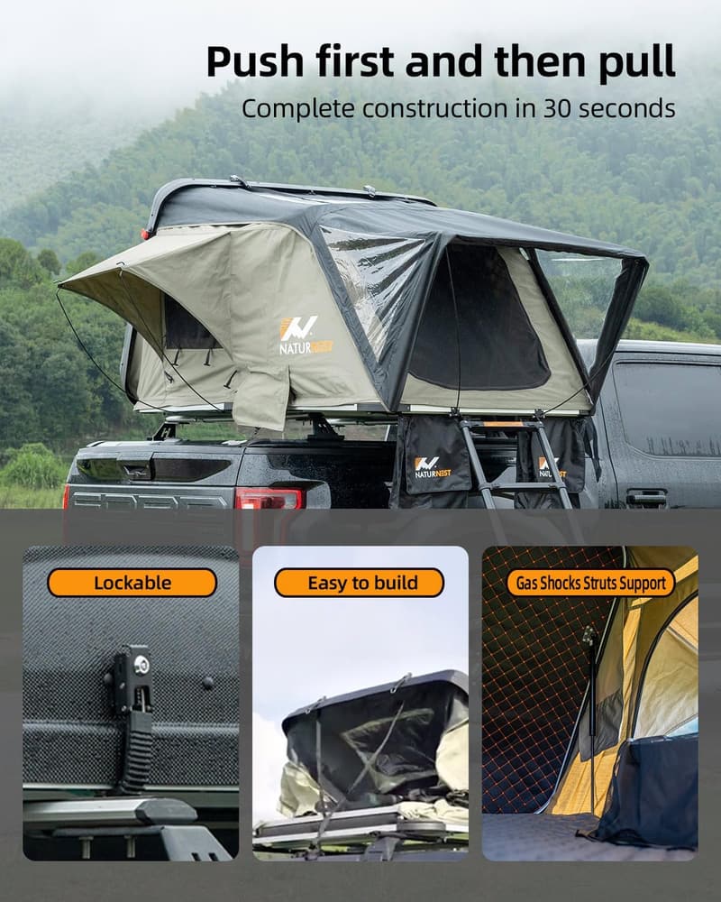 Rooftop Tent for 2-4 People – Hard Shell Car Camping Tent
