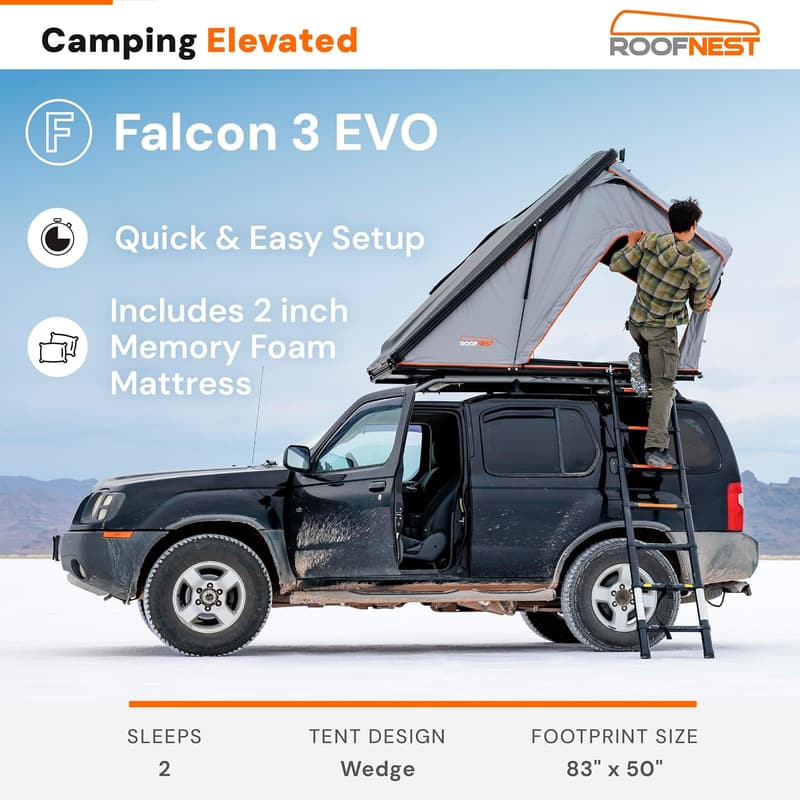 Roofnest Falcon 3 EVO Waterproof Hard-Shell Roof Top Tent