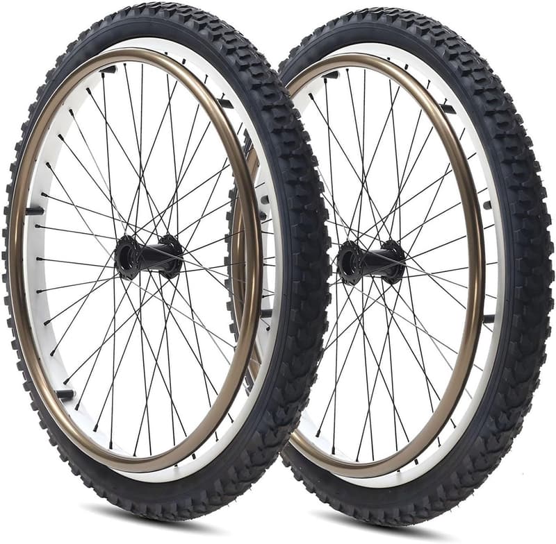 24-Inch All-Terrain Wheelchair Rear Wheels with 12.7mm Bearings