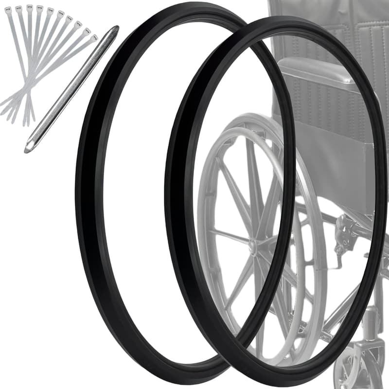 Universal Flat Free Polyurethane Wheelchair Tires - 24