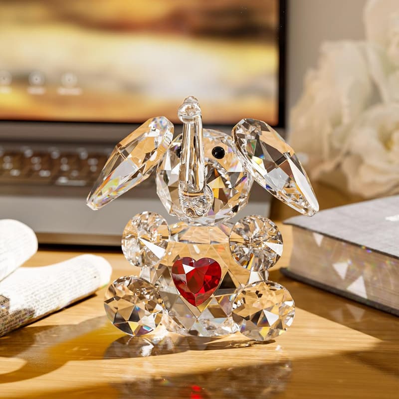 Handmade Crystal Elephant Figurine - Cute Home Décor Gift for Women
