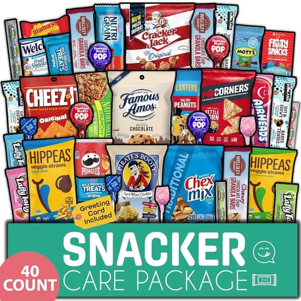 Father's Day Snack Box Variety Pack with Greeting Card (40 Count)