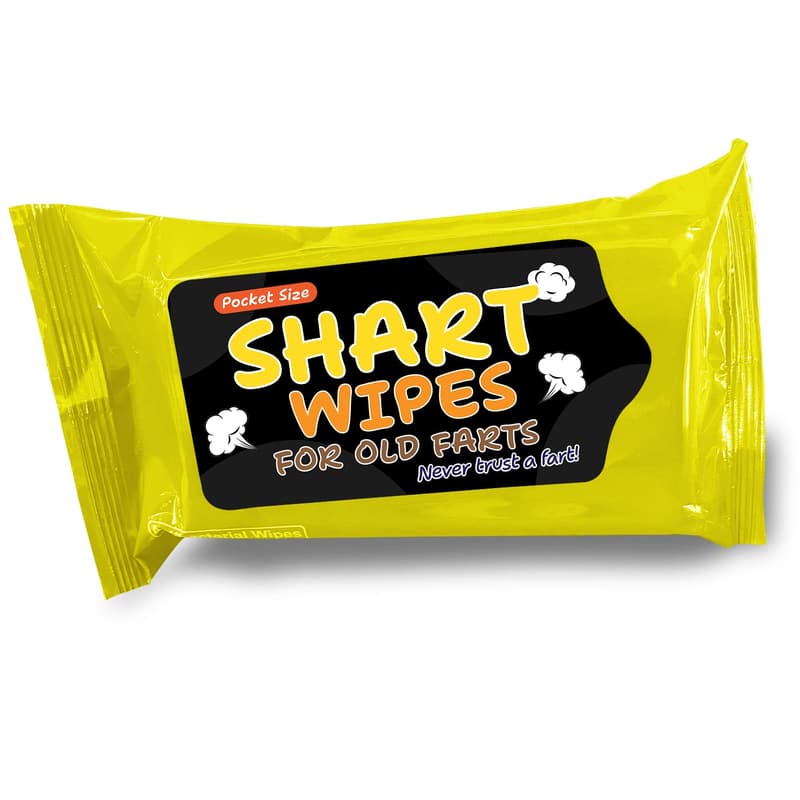 Over the Hill Gag Gift: Pocket Size Shart Wipes for Men