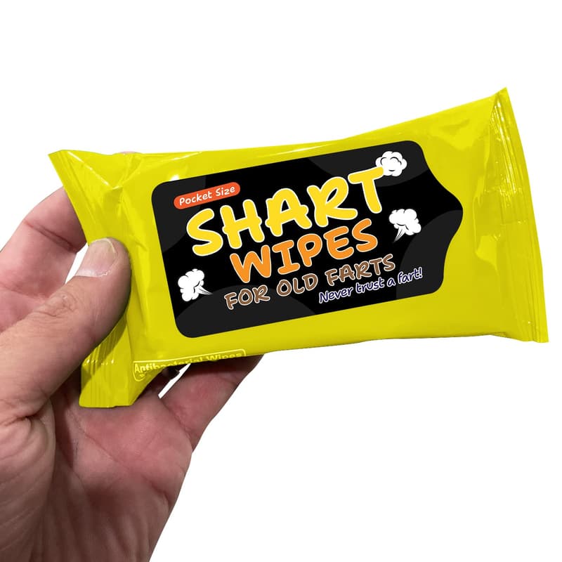 Over the Hill Gag Gift: Pocket Size Shart Wipes for Men