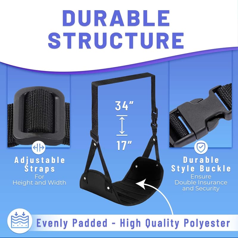 Airplane Footrest Hammock with Memory Foam - Travel Comfort
