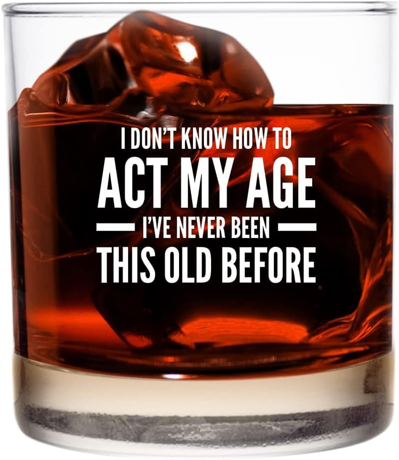 Funny Whiskey Rocks Glass - 11oz Gag Gift for Dad