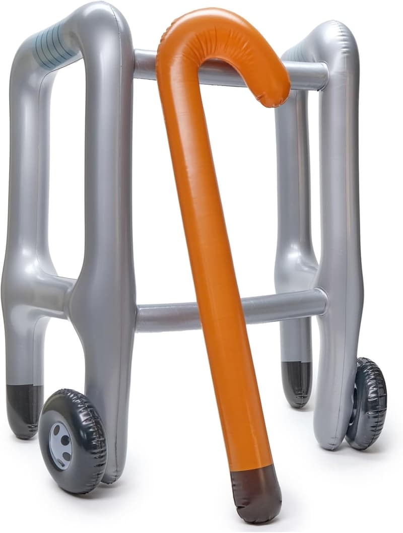 Over The Hill Birthday Inflatable Walker and Cane Set