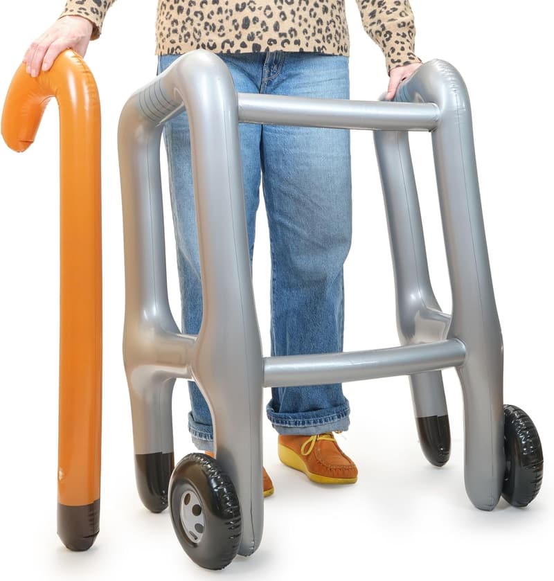 Over The Hill Birthday Inflatable Walker and Cane Set