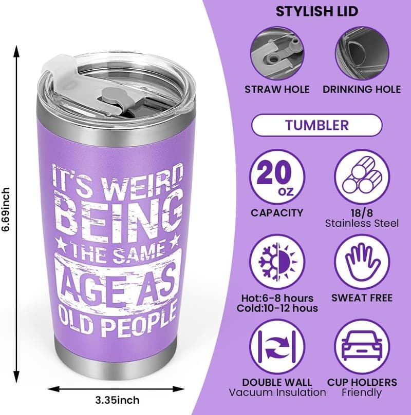 Funny Senior Citizens 20oz Tumbler - Gag Gift for Birthdays