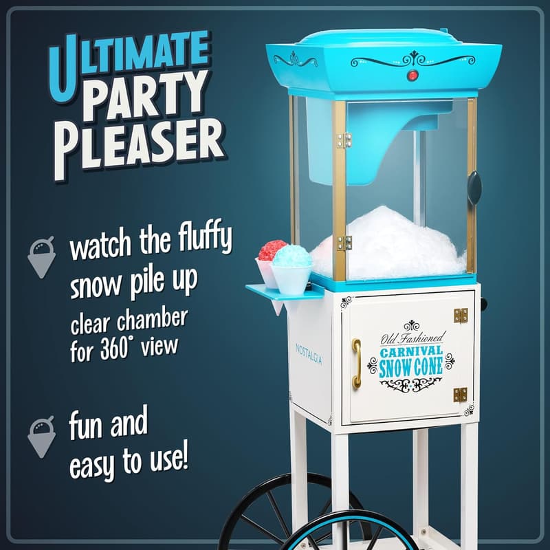 Retro Snow Cone Machine for 48 Icy Treats - Portable Design