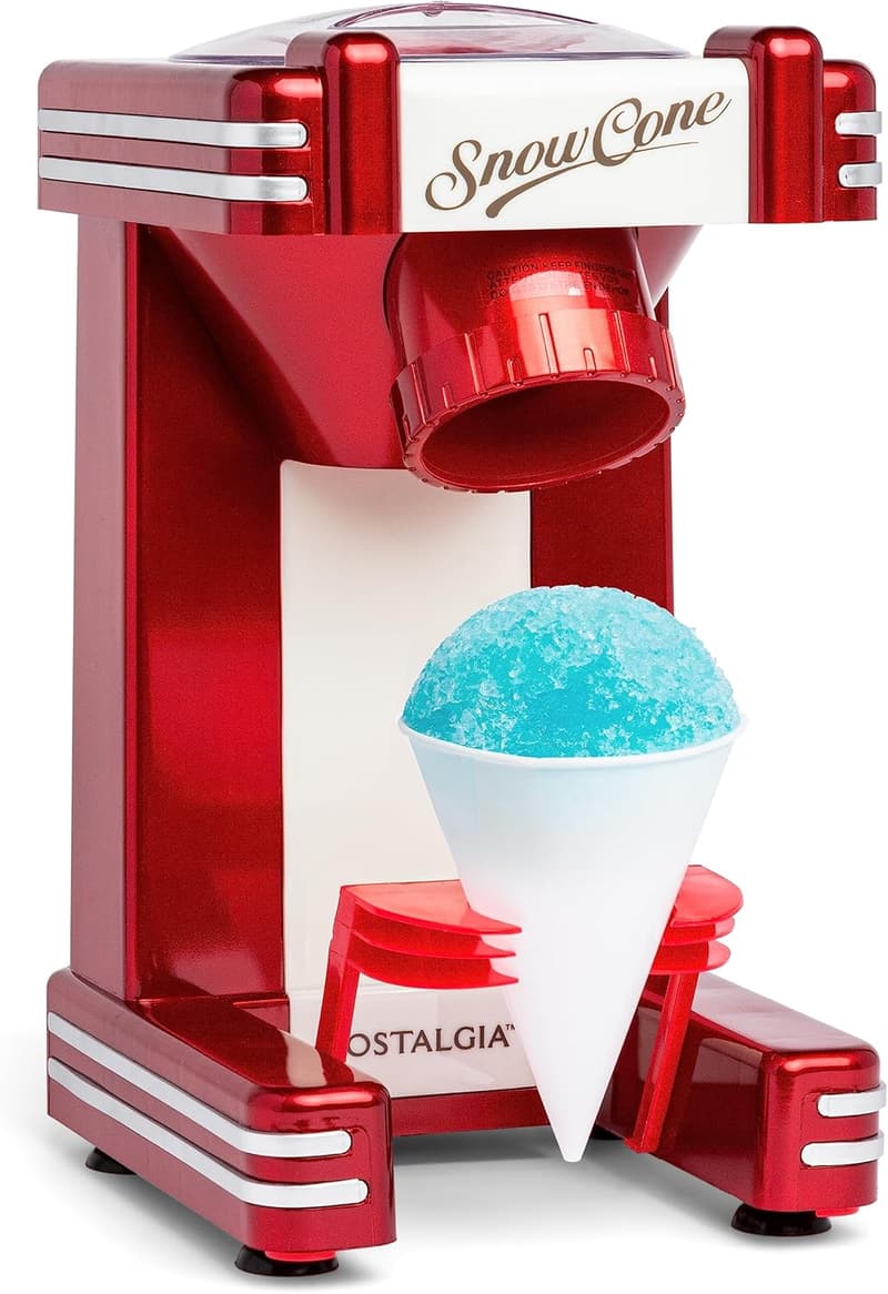 Nostalgia Snow Cone Machine - Retro Red - Makes 20 Icy Treats