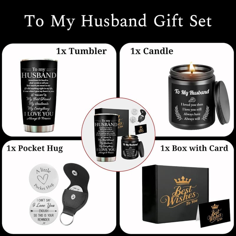 Father's Day Gift Set for Husband - Tumbler & Candle Box