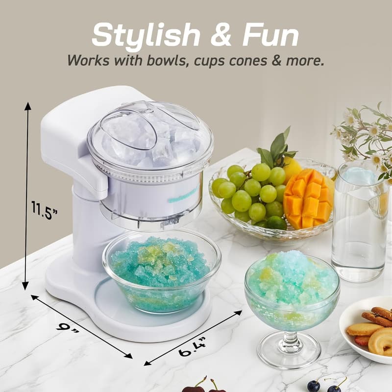 Snow Cone & Shaved Ice Maker for Refreshing Slushies & Margaritas