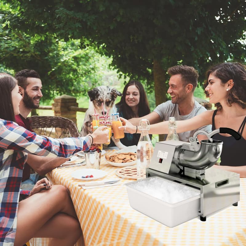 Commercial 300W Snow Cone Machine with 500LB/H Ice Capacity