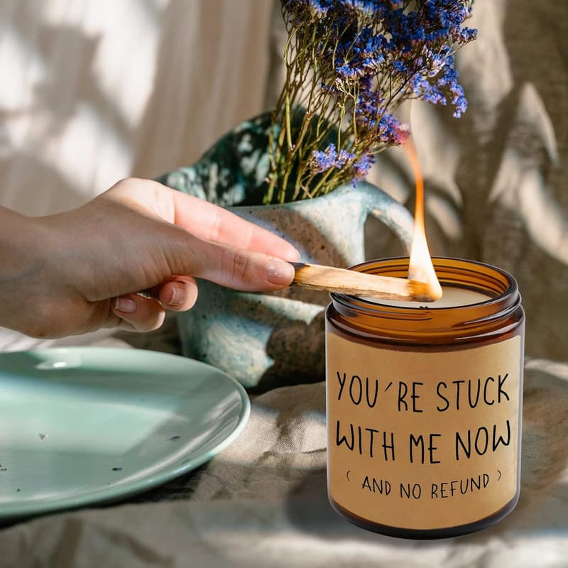 Citrus-Scented Handmade I Love You Candle for Couples