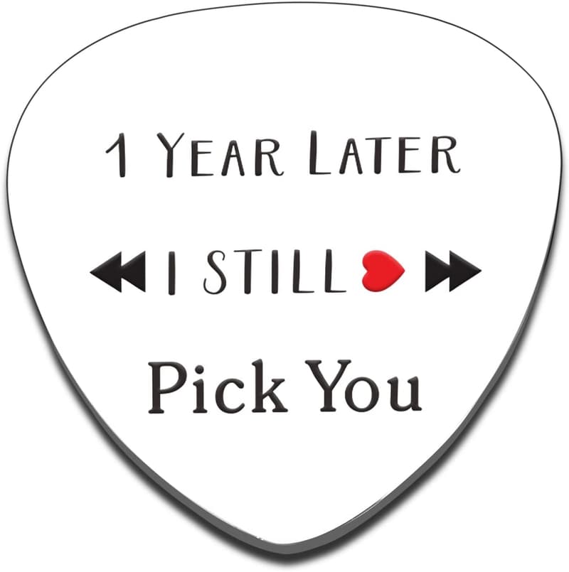1st Anniversary Guitar Pick Gift for Couples, Personalized