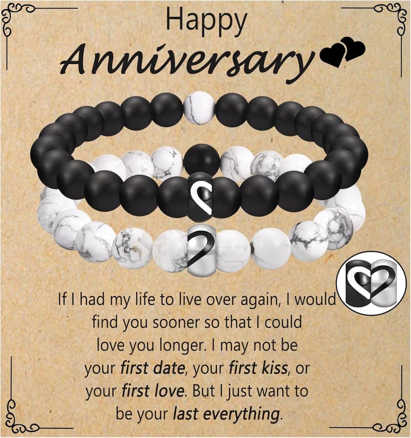 Couples Long Distance Relationship Bracelets - Birthday & Anniversary
