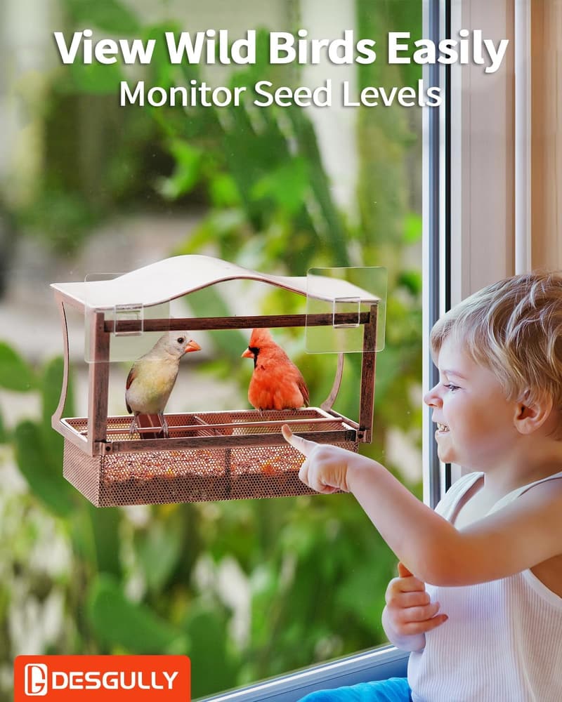 Outdoor Metal Bird Feeder with Strong Suction Cups
