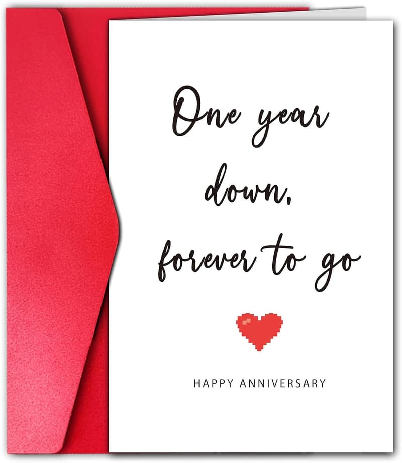 First Anniversary Card for Him - One Year Down Forever to Go