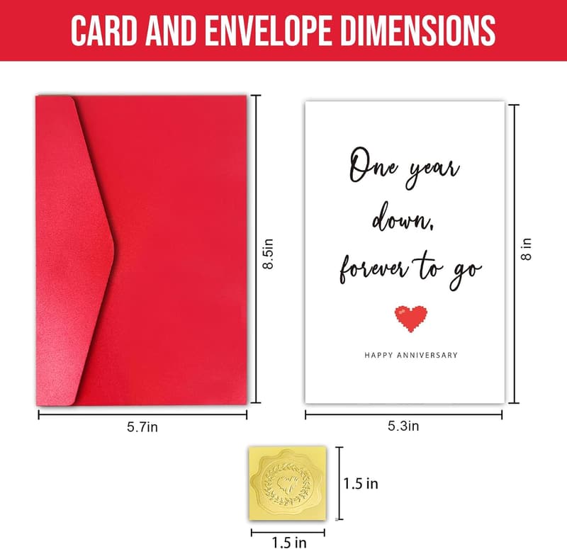 First Anniversary Card for Him - One Year Down Forever to Go