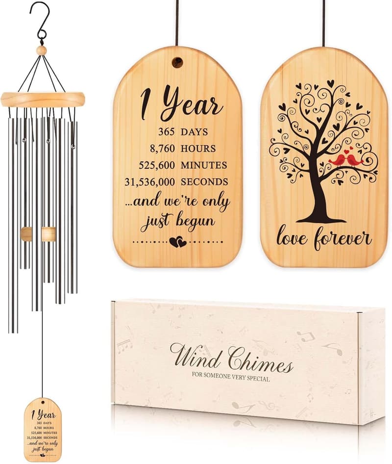 1st Anniversary Wind Chime Gift for Couples, 25.5 Inch