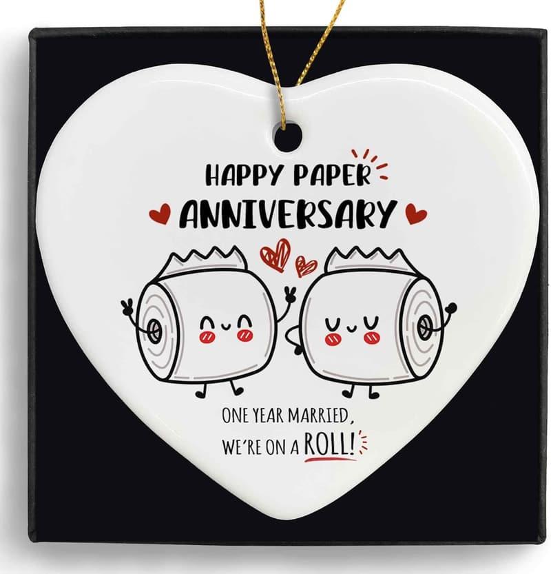 1st Wedding Anniversary Toilet Paper Ornament Gift for Couples