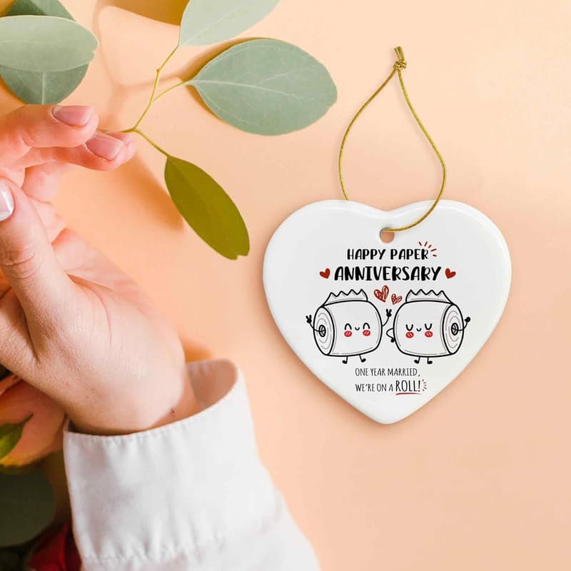 1st Wedding Anniversary Toilet Paper Ornament Gift for Couples