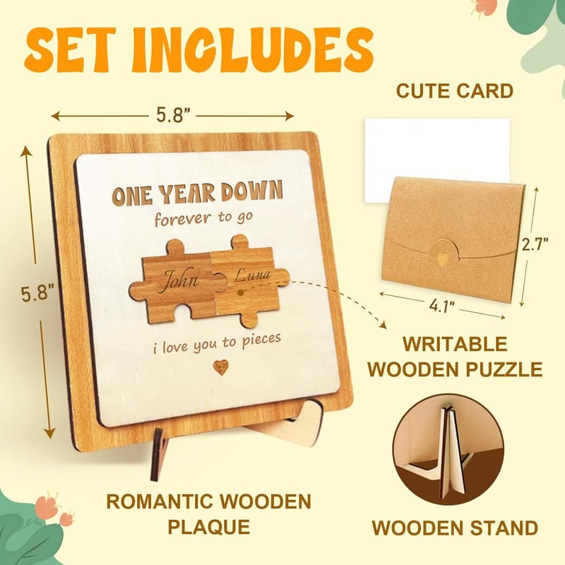 1st Anniversary Rustic Wooden Gifts for Couples