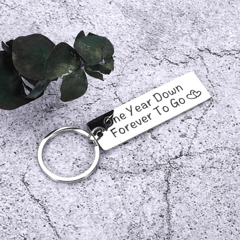 1 Year Anniversary Keychain Gift for Couples