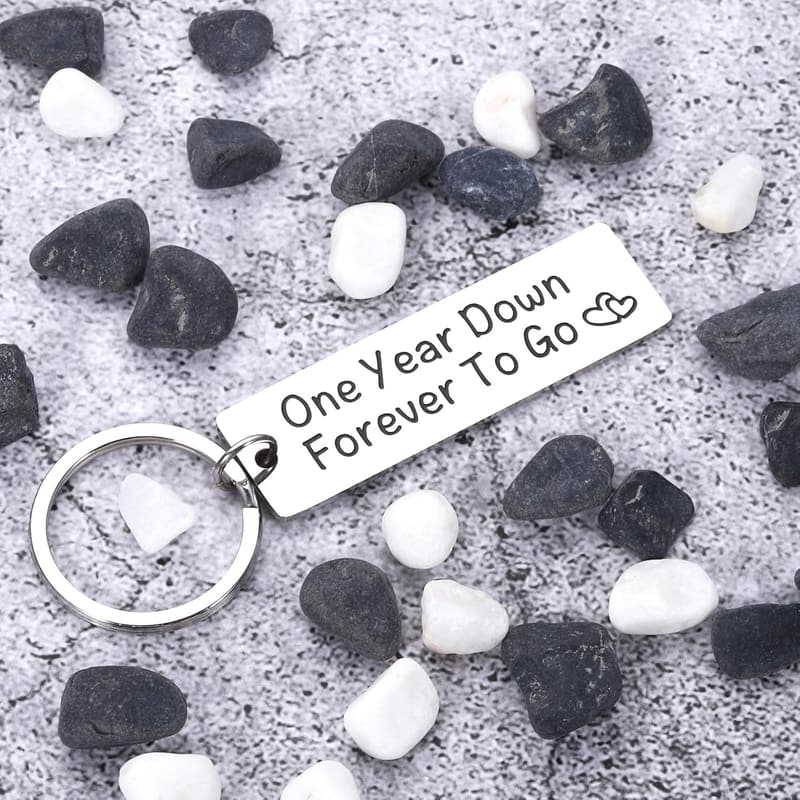 1 Year Anniversary Keychain Gift for Couples