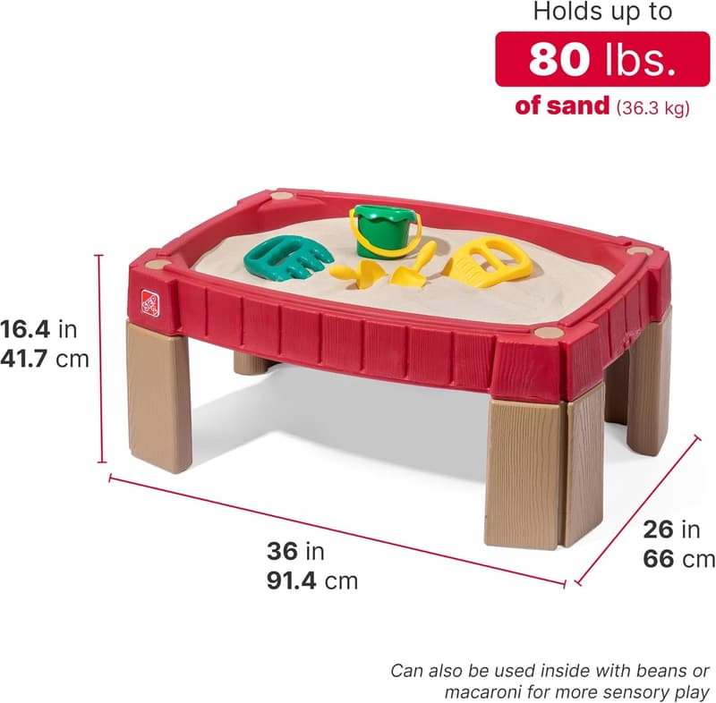 Kids Outdoor Sand Activity Table with 5 Accessories - Toddler 2+