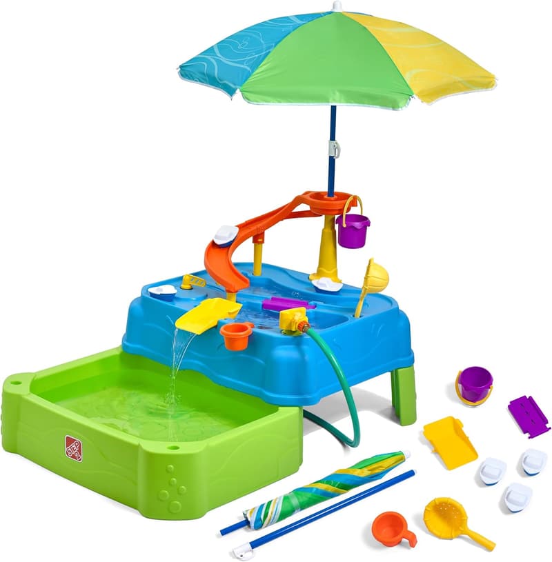 Summer Water Table Playset with Umbrella & Accessories for Toddlers