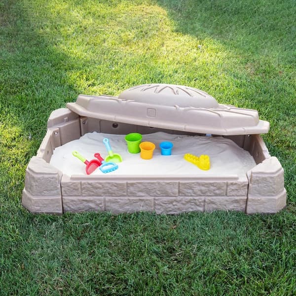 Sandbox Play Pit for Kids with Water Toy Accessories, 7 Pieces