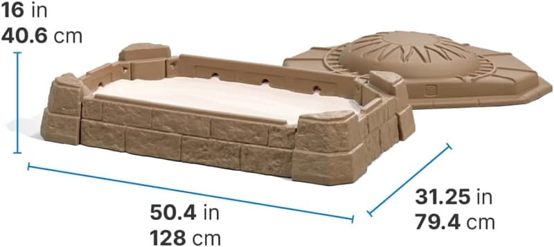 Sandbox Play Pit for Kids with Water Toy Accessories, 7 Pieces