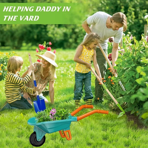 Kids Gardening Tool Set with Wheelbarrow for Toddlers