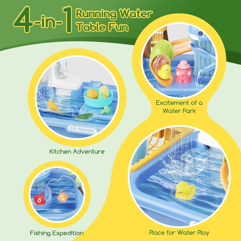 Interactive Water Table for Toddlers 1-8 with Pump and Toys