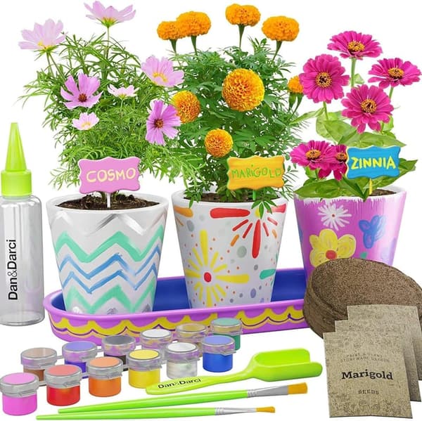 Kids' Gardening Kit: Paint & Plant Flower Project for Ages 6-12