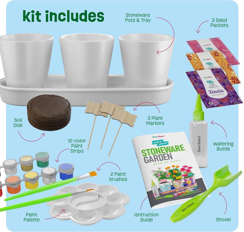 Kids' Gardening Kit: Paint & Plant Flower Project for Ages 6-12