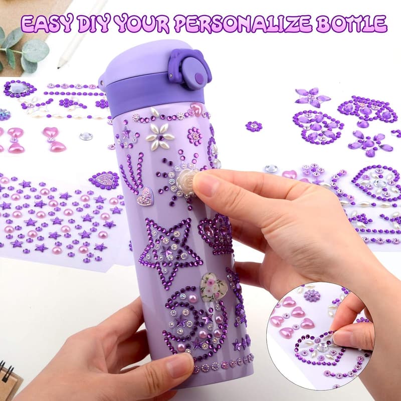 DIY Water Bottle Craft Kit for 7-Year-Old Girls - BPA-Free 17 oz