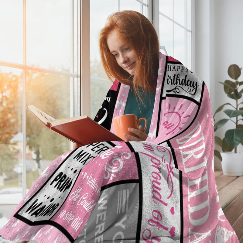 7th Birthday Blanket Gift for Girls - 60x50in