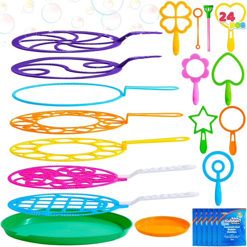 Big Bubble Wands Set for Kids - 18 Pcs Outdoor Party Favors