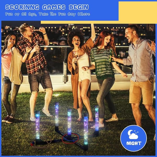 Glow in the Dark LED Ring Toss Game for Outdoor Fun