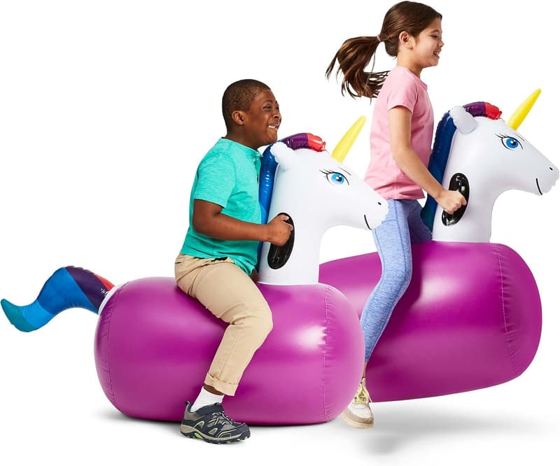 Inflatable Unicorn Hopping Bouncers for Kids (2 Pack)