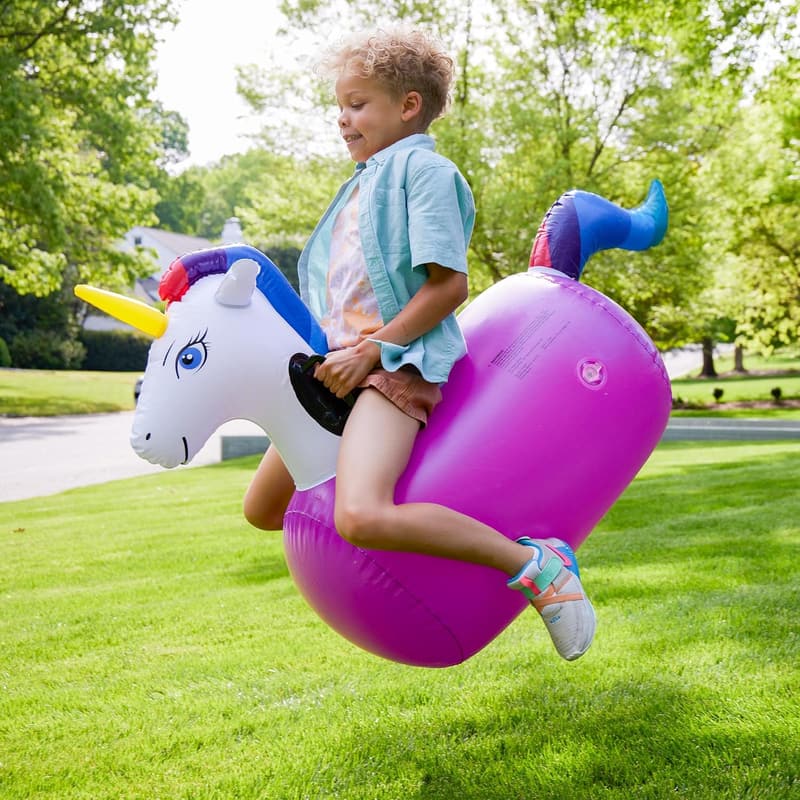 Inflatable Unicorn Hopping Bouncers for Kids (2 Pack)