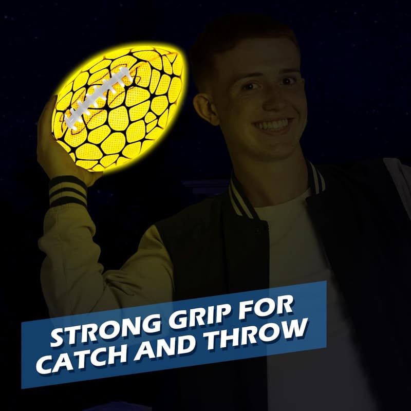 Glow in The Dark Football Toy - Strong Grip, Ideal for Kids 6-13+