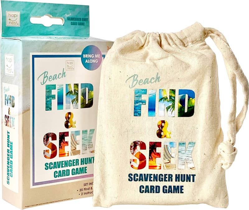 Beach Edition Find and Seek Scavenger Hunt Card Game for Kids