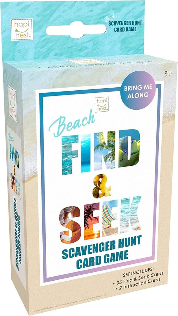 Beach Edition Find and Seek Scavenger Hunt Card Game for Kids
