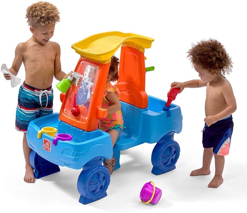 Step2 Car Wash Splash Center – Kids Water Table Playset, 13 Pieces